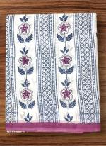 Cotton  White Daily Wear Printed Saree